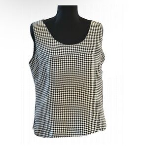 Thom Smith Atelier XXI Silk Houndstooth Sleeveless Blouse Women’s 14